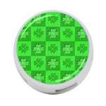 Fabric Shamrocks Clovers 4-Port USB Hub (One Side) Front