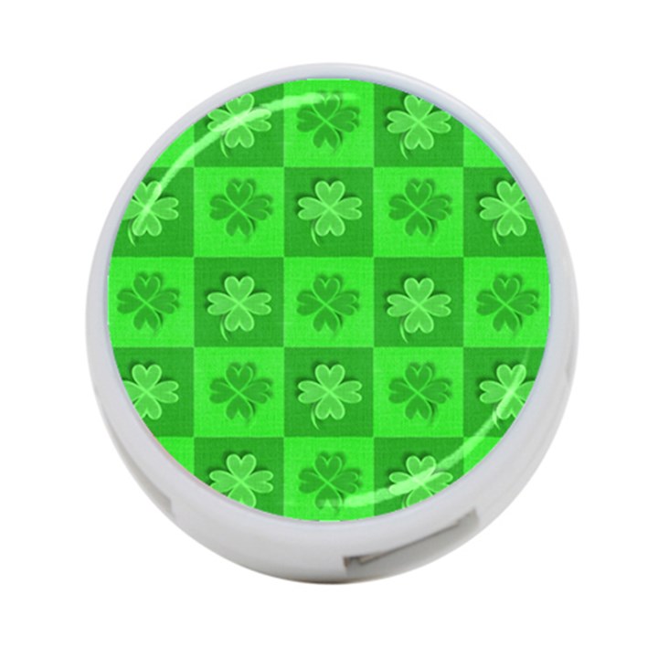 Fabric Shamrocks Clovers 4-Port USB Hub (One Side)