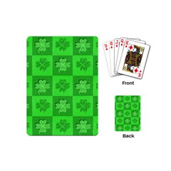 Fabric Shamrocks Clovers Playing Cards (mini)  by Simbadda