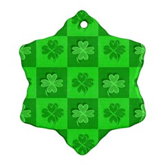 Fabric Shamrocks Clovers Ornament (snowflake) by Simbadda