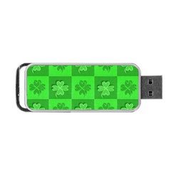 Fabric Shamrocks Clovers Portable Usb Flash (two Sides) by Simbadda