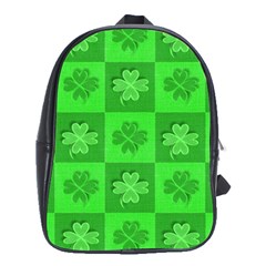 Fabric Shamrocks Clovers School Bags (xl)  by Simbadda