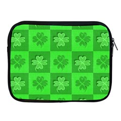 Fabric Shamrocks Clovers Apple Ipad 2/3/4 Zipper Cases by Simbadda