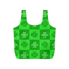 Fabric Shamrocks Clovers Full Print Recycle Bags (s)  by Simbadda