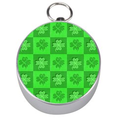 Fabric Shamrocks Clovers Silver Compasses by Simbadda