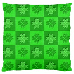 Fabric Shamrocks Clovers Standard Flano Cushion Case (one Side) by Simbadda