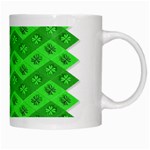 Shamrocks 3d Fabric 4 Leaf Clover White Mugs Right