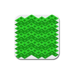 Shamrocks 3d Fabric 4 Leaf Clover Rubber Square Coaster (4 Pack)  by Simbadda