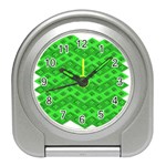 Shamrocks 3d Fabric 4 Leaf Clover Travel Alarm Clocks Front