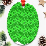 Shamrocks 3d Fabric 4 Leaf Clover Oval Ornament (Two Sides) Front