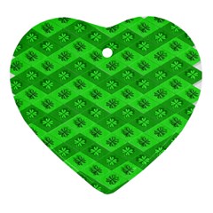 Shamrocks 3d Fabric 4 Leaf Clover Heart Ornament (two Sides) by Simbadda