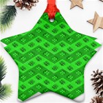 Shamrocks 3d Fabric 4 Leaf Clover Star Ornament (Two Sides) Front