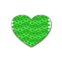 Shamrocks 3d Fabric 4 Leaf Clover Rubber Coaster (heart)  by Simbadda