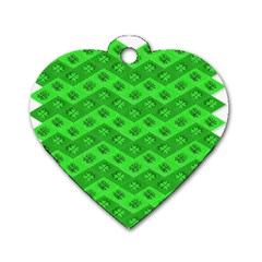 Shamrocks 3d Fabric 4 Leaf Clover Dog Tag Heart (one Side) by Simbadda