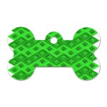 Shamrocks 3d Fabric 4 Leaf Clover Dog Tag Bone (Two Sides) Front