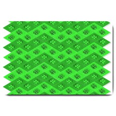 Shamrocks 3d Fabric 4 Leaf Clover Large Doormat  by Simbadda