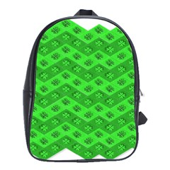 Shamrocks 3d Fabric 4 Leaf Clover School Bags(large)  by Simbadda