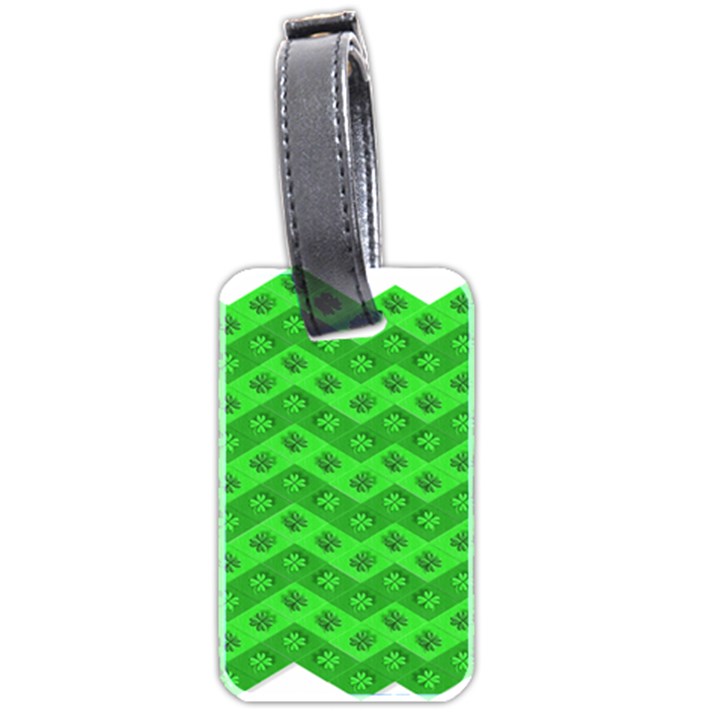 Shamrocks 3d Fabric 4 Leaf Clover Luggage Tags (Two Sides)