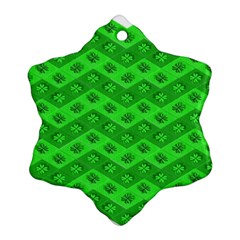 Shamrocks 3d Fabric 4 Leaf Clover Snowflake Ornament (two Sides) by Simbadda