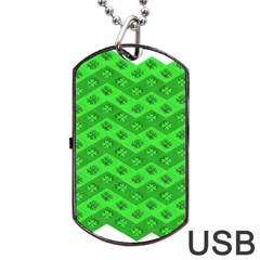 Shamrocks 3d Fabric 4 Leaf Clover Dog Tag Usb Flash (one Side) by Simbadda