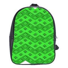 Shamrocks 3d Fabric 4 Leaf Clover School Bags (xl)  by Simbadda