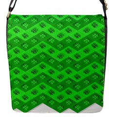 Shamrocks 3d Fabric 4 Leaf Clover Flap Messenger Bag (s) by Simbadda