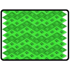 Shamrocks 3d Fabric 4 Leaf Clover Double Sided Fleece Blanket (large)  by Simbadda