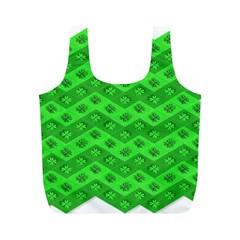 Shamrocks 3d Fabric 4 Leaf Clover Full Print Recycle Bags (m)  by Simbadda