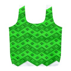 Shamrocks 3d Fabric 4 Leaf Clover Full Print Recycle Bags (l)  by Simbadda