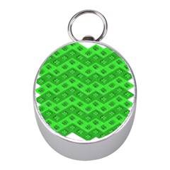 Shamrocks 3d Fabric 4 Leaf Clover Mini Silver Compasses by Simbadda