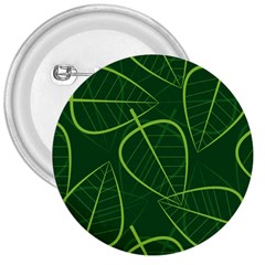 Vector Seamless Green Leaf Pattern 3  Buttons by Simbadda