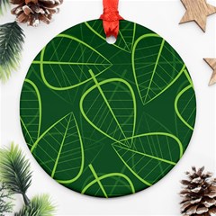 Vector Seamless Green Leaf Pattern Ornament (round) by Simbadda