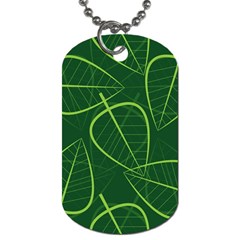 Vector Seamless Green Leaf Pattern Dog Tag (one Side) by Simbadda