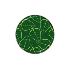 Vector Seamless Green Leaf Pattern Hat Clip Ball Marker by Simbadda