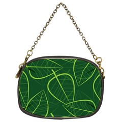 Vector Seamless Green Leaf Pattern Chain Purses (two Sides)  by Simbadda