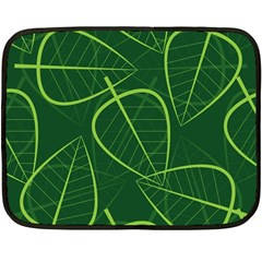 Vector Seamless Green Leaf Pattern Double Sided Fleece Blanket (mini) 