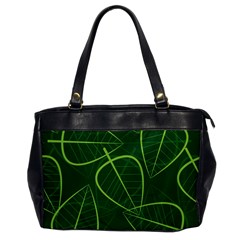 Vector Seamless Green Leaf Pattern Office Handbags by Simbadda