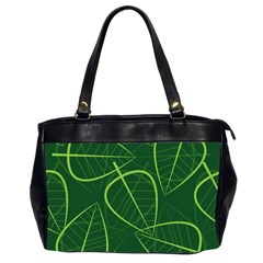 Vector Seamless Green Leaf Pattern Office Handbags (2 Sides)  by Simbadda