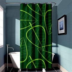 Vector Seamless Green Leaf Pattern Shower Curtain 36  X 72  (stall)  by Simbadda