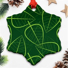 Vector Seamless Green Leaf Pattern Ornament (snowflake) by Simbadda