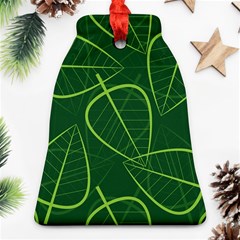 Vector Seamless Green Leaf Pattern Ornament (bell) by Simbadda