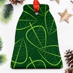 Vector Seamless Green Leaf Pattern Ornament (Bell) Front