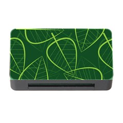 Vector Seamless Green Leaf Pattern Memory Card Reader With Cf by Simbadda