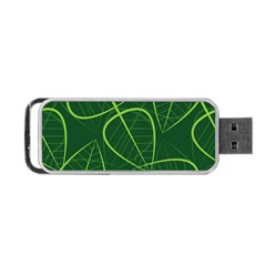 Vector Seamless Green Leaf Pattern Portable Usb Flash (one Side) by Simbadda