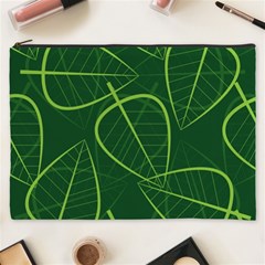 Vector Seamless Green Leaf Pattern Cosmetic Bag (xxxl)  by Simbadda