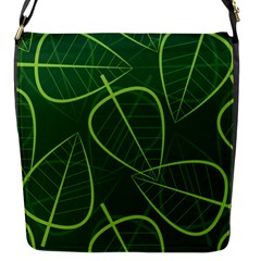 Vector Seamless Green Leaf Pattern Flap Messenger Bag (s) by Simbadda