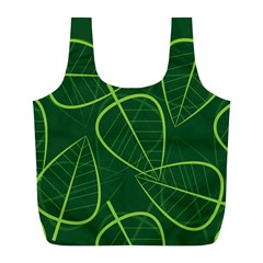 Vector Seamless Green Leaf Pattern Full Print Recycle Bags (l)  by Simbadda