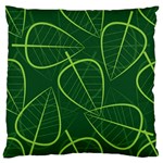 Vector Seamless Green Leaf Pattern Large Flano Cushion Case (One Side) Front