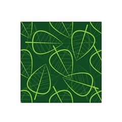 Vector Seamless Green Leaf Pattern Satin Bandana Scarf by Simbadda