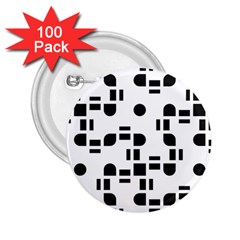 Black And White Pattern 2 25  Buttons (100 Pack)  by Simbadda